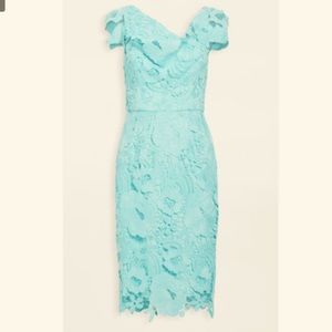 Black Halo JACKIE O SHEATH DRESS BOTANIC AQUA size 10 NWT